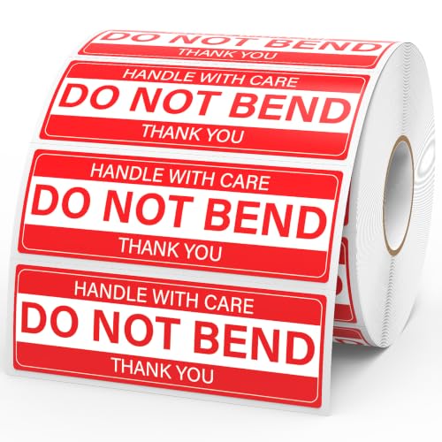 1000 Pcs Do Not Bend Stickers 1" × 3" Handle with Care Shipping Labels