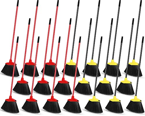 WILLBOND 20 Pcs Brooms Bulk for Indoor Outdoor 54 Inch, Red, Yellow - color: Red,yellow
