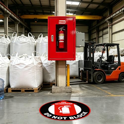 10 Pcs Fire Extinguisher Do Not Block Stickers, Warehouse