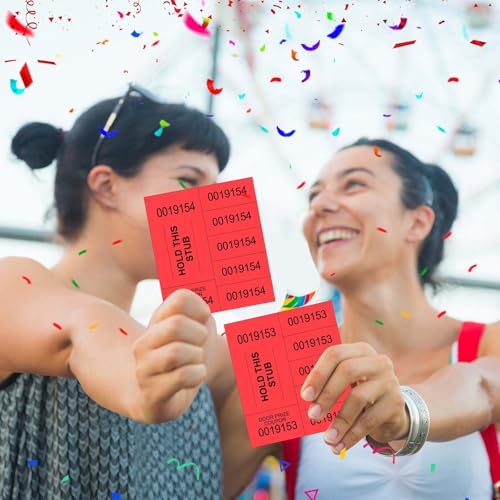 Kosiz 5 Bid 504 Raffle Ticket Sheets Chinese Auction Tickets, Red - color: Red, size: 5 Bid