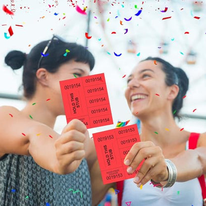 Kosiz 5 Bid 504 Raffle Ticket Sheets Chinese Auction Tickets, Red - color: Red, size: 5 Bid