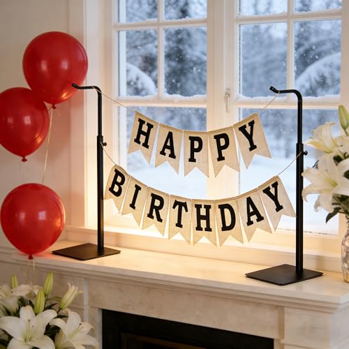 3-Pack Adjustable Tabletop Purse & Banner Display Stands, Black - color: Black