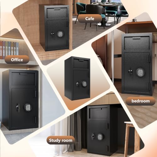 KAER 5.8 Cuft Large Drop Safe for Business with Internal Locker, Heavy Duty Cash Depository Safe with Drop Slot, Steel Money Safe with Anti-Fishing & Alarm for Slips,Documents,Office Church Retail - size: 5.8 Cuft