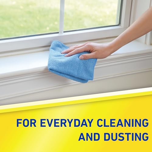 Quickie Microfiber Cleaning Cloth 14 x 14 Inches Blue Pack of 24 Washable and Reusable Ideal for Multi-Surface Indoor/Outdoor Dusting and Polishing - size: 14 inch x 14 inch, style: 24 Pack