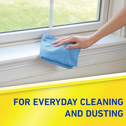 Quickie Microfiber Cleaning Cloth 14 x 14 Inches Blue Pack of 24 Washable and Reusable Ideal for Multi-Surface Indoor/Outdoor Dusting and Polishing - size: 14 inch x 14 inch, style: 24 Pack