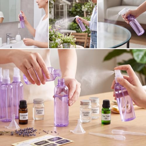 Eccliy 32 Pcs 8 oz Spray Bottles Fine Mist, Purple, Clear - color: Purple, style: Clear