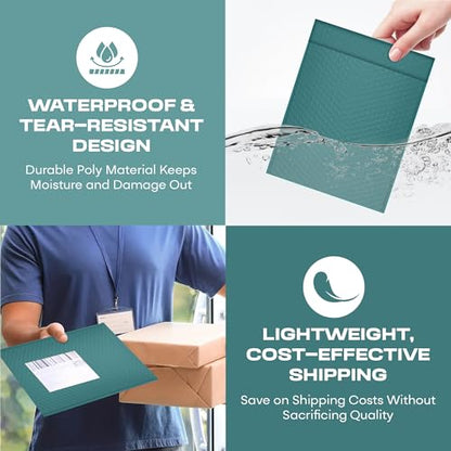 Green Bubble Mailers 4x8, Self Seal Poly Padded Envelopes #000, 500 Pack - color: Green, size: 4"x8" / 500 Pack