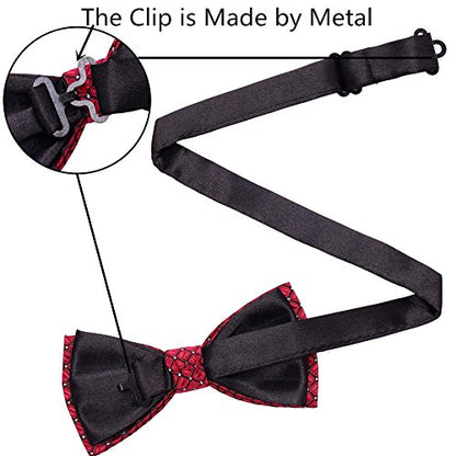 AUSKY 8 PACKS Elegant Adjustable Pre-tied Bow Ties for Men Boys (1&4&5&6&8 Pack for option) - color: E