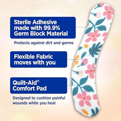 BAND-AID Brand Flexible Fabric Adhesive Bandages, Wildflower Designs, 30 Ct