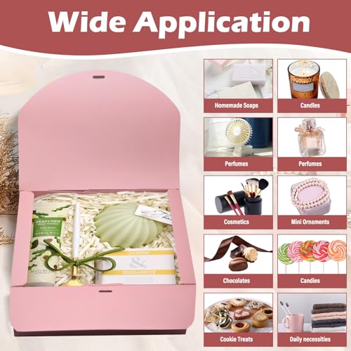 BoShahai 10 PCS Gift Boxes with Lids, 10.6x7.8x3.1 Inch Kraft Paper Gift Box, pink with Ribbon, Bridesmaid Proposal Box for Wedding, Packaging, Present, Birthday, Cupcake (Pack of 2) - color: Pink, size: 10.6x7.8x3.1 Inch (Pack of 2)