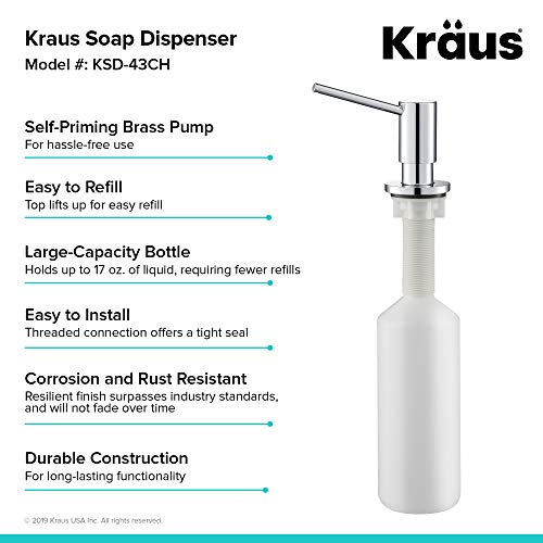 KRAUS Kitchen Soap and Lotion Dispenser in Chrome, KSD-43CH - color: Chrome