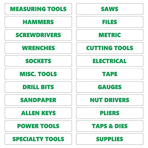 Toolbox Organizational Magnetic Rounded Labels by DCM Solutions (Green Inverted, 0.75" H x 4.5" W) - color: Green Inverted - White With Green Text, size: 0.75"H x 4.5"W