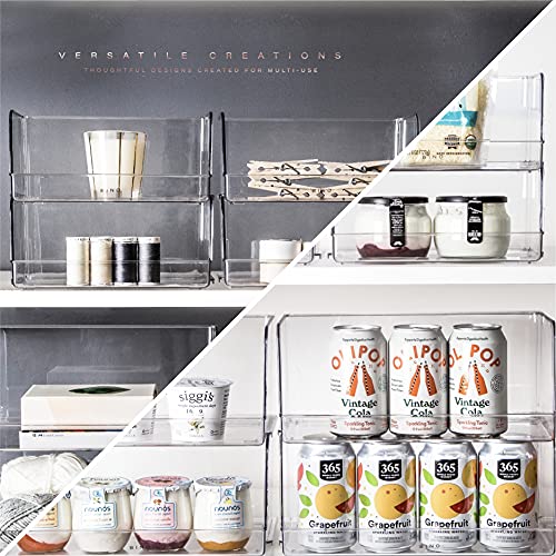 BINO | Stackable Plastic Storage Bins, Medium | THE MYRIAD COLLECTION | Multipurpose Bins | Pantry Organizers And Storage | Home Organization Containers | Clear Plastic Fridge Bin | Freezer Organizer