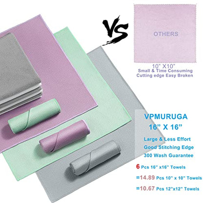 Streak Free Lint Free Microfiber Window Cleaning Cloth,Best Glass Car Shiny Wipes Mirror Shower Cleaning Cloth, Miracle Cloths for Glasses,Stainless Steel,Wine Glass Polishing Towels,Pack of 6,Grey - color: Gray 6p