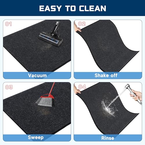 8'x4' Front Door Mat, Extra Large Indoor Outdoor Doormat, Heavy Duty Commercial Floor Mat, Non Slip Rubber Backing Welcome Mats for Entryway, High Traffic Area, Waterproof, Low-Profile, Easy to Clean - size: 8' Length x 4' Width
