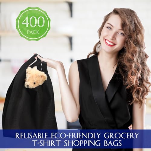 Windyun Large Grocery Bags Bulk Non Woven Totes - color: Black