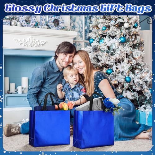 Eccliy 80 Pcs Reusable Gift Bags, Large, Blue - color: Blue, size: Large