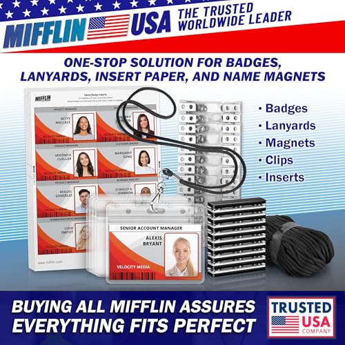 3x4 Vertical ID Name Badge Holder - Quick Load Zipperless, 100 Pack