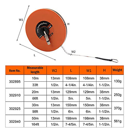 KSEIBI 302925 Long Fiberglass Tape Measure Double Face Printing Inch/Metric for Construction Work (100ft / 30m) - size: 30.5 m
