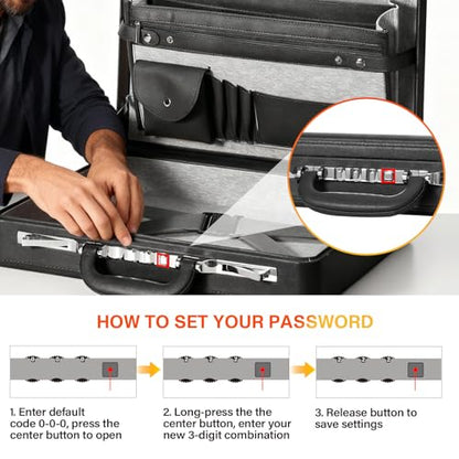LOCKCURX Briefcases for Men, Anti-Theft Longwave Lock, 16 Inch Laptop - color: Black, size: Longwave Lock