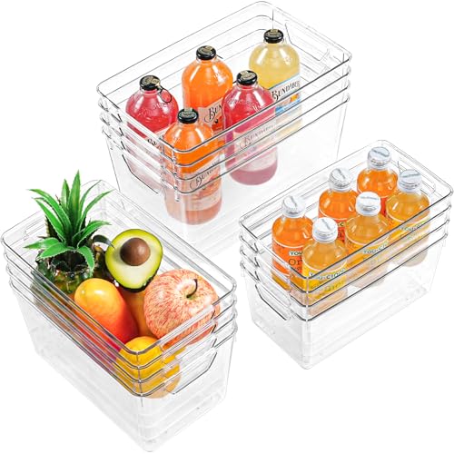 Freebat 12 Pack Pantry Organization and Storage,Clear Plastic Storage Bins - color: 4 Large&4 Middle&4 Small