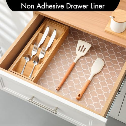 Cooyes Shelf Liner for Kitchen Cabinets, Non‑Adhesive Drawer Liner - color: Absolute White, size: 15"W x 360"L