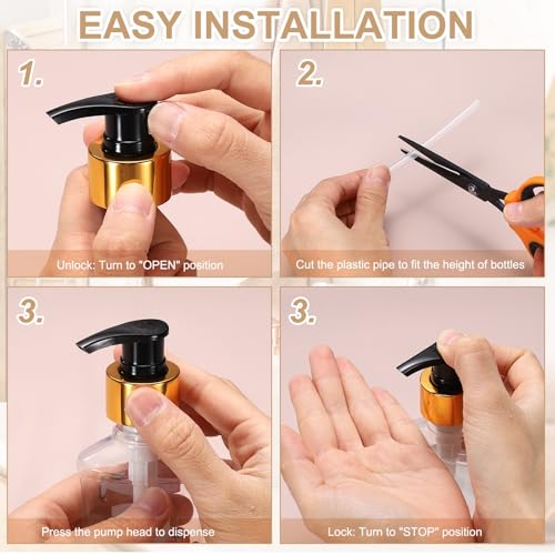 uxcell Soap Dispenser Pump Heads Gold/White 12 Pcs Pcs - color: Gold/White, size: 24/410