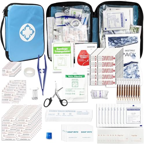First Aid Kit 300PCS Car Home Camping Essentials Blue 1st Aid - style: Blue-300Pcs