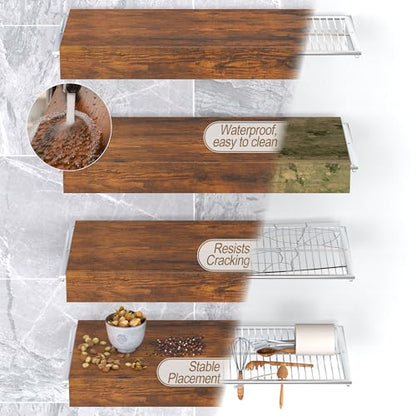 MyLifeUNIT Wire Shelf Covers, 4 PCS 23.8" W x 12" D Wood Wire Rack Covers Overlay Topper for Pantry, Closet, Laundry Room - size: 23.8"W x 12"D