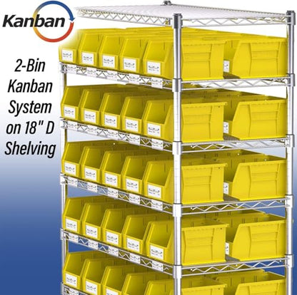 Akro-Mils 30237 AkroBins Plastic Storage Bins, 9"x6"x5", Clear, 12-Pack - color: Clear