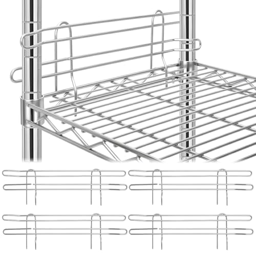 MorningRo 4 Pcs Silver Chrome Wire Shelf Ledge, 14" L x 4" H - color: Silver, size: 14" L X 4" H