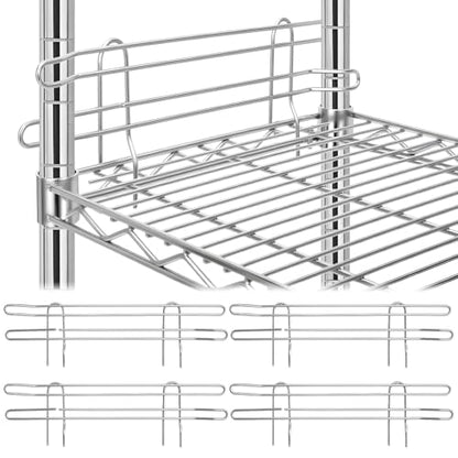 MorningRo 4 Pcs Silver Chrome Wire Shelf Ledge, 14" L x 4" H - color: Silver, size: 14" L X 4" H