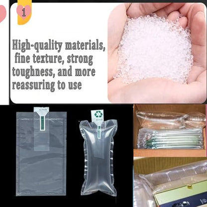 100 Count Inflatable Air Pillows for Shipping, Self-Sealing Packaging Air Bags, PE/PA Box Filler & Void Fill for Moving, Eco-Friendly Alternative to Packing Peanuts with Manual Pump (7.9x11.8 inch) - size: 7.9x11.8 inch