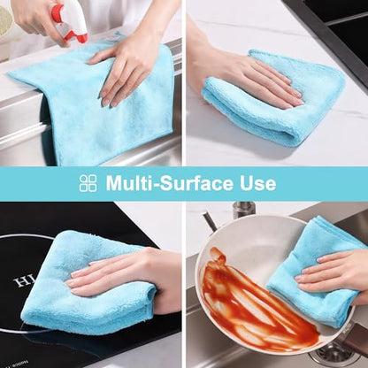 JOYMOOP Microfiber Cleaning Cloth, 18 Piece Set, Medium, Cyan - color: K