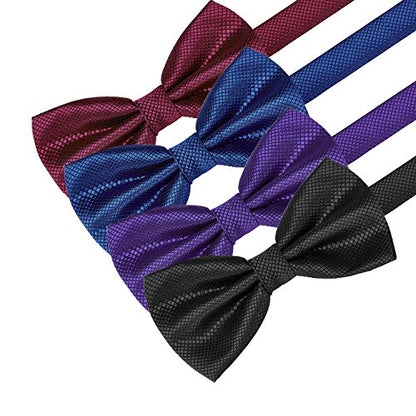 AUSKY 8 PACKS Elegant Adjustable Pre-tied Bow Ties for Men Boys (1&4&5&6&8 Pack for option) - color: C