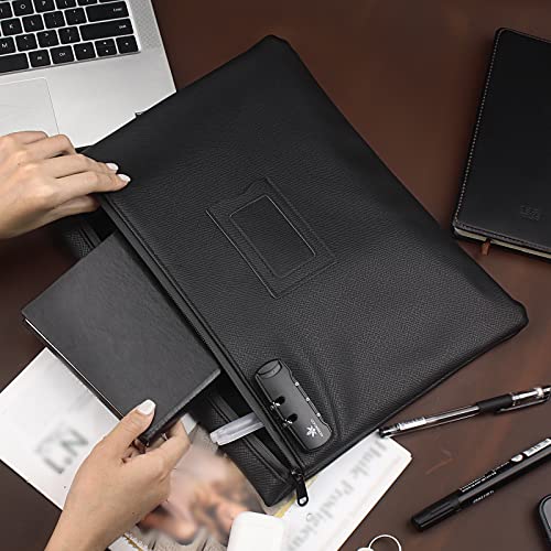 KOSMCCO Notary Bag with Lock, Black, L - color: Black