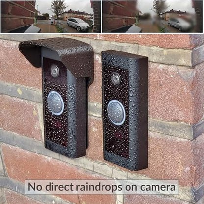 No Drill Rain Cover for Video Doorbell Wired (Model 5AT3T5) Hood Anti-Glare Protection Weather Protector Rain Shield No-Drill Weatherproof Snow Sun Shade Made in UK - style: Cover