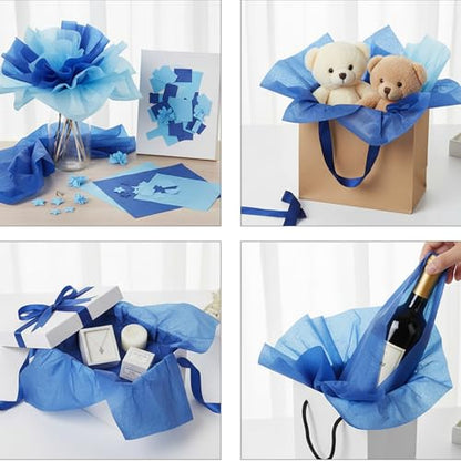 500 Sheets Blue Series Tissue Paper Bulk 15 x 20 Inch for Homecoming Gifts - color: Blue Series, size: 15 x 20 Inch
