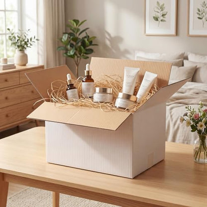 CRUGLA 12x8x7 Shipping Boxes 15 Pack, White Corrugated Cardboard Boxes with Side-Lock and Pre-Applied Double-Sided Tape, Easy Assemble Packing Mailer Boxes for Small Business Shipping - size: 12x8x7 Inch 15 Pack