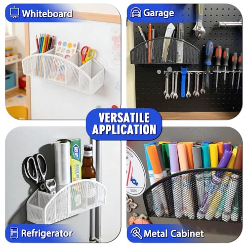 Magnetic Dry Erase Marker Holder for Whiteboard, 5 Slots Whiteboard Organizer with Strong Magnet, 10 Inch Storage Holder for Markers, Erasers, Pens and Classroom Supplies (White) - size: 5 Slots Magnetic Dry Erase Marker Holder(White)