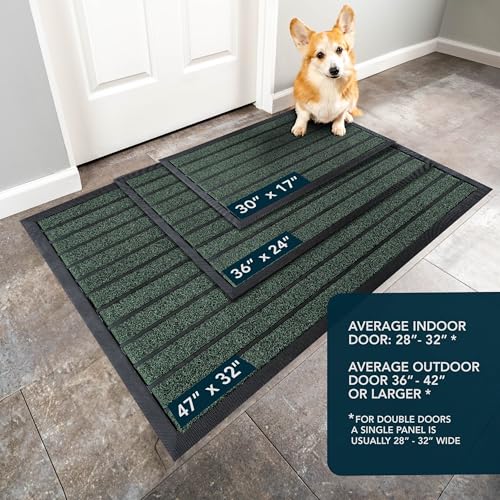 ubdyo Extra Durable Door Mat Outside Entrance (30" x 17", Bright Green) - color: Bright Green, size: 30" x 17" (Rectangular)