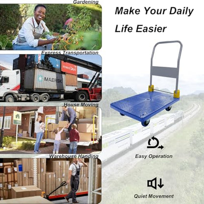 Foldable Platform Push Cart with 880 lbs Capacity