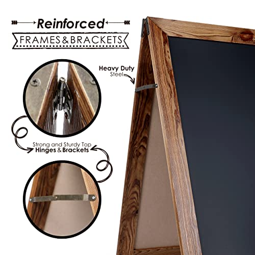 Loddie Doddie Magnetic Chalkboard Sign, Sandwich Board, Brown, 40 x 20 in