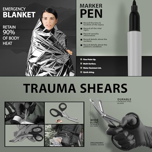 ASA Techmed Bleeding Control Kit | Gunshot Wound Trauma Kit | Comprehensive Bleed Stop Kit | IFAK Refill for Traumatic Blood Loss Emergencies - Ideal for Road Accidents | Active Shooter Prepper