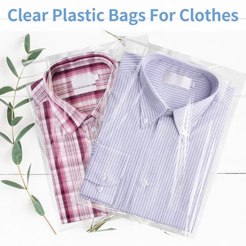 70 Pack 10x14" Clear Cellophane Bags for Shirts, Gift Wrapping, Artwork - size: 10x14 Inch