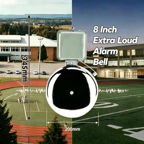 Extra Loud Doorbell 110V Electric Bell 8 Inch Alarm Bell Electric Doorbell Wired Multipurpose Signal Bells for School Industrial Shop Mall Homes