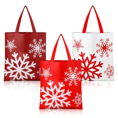 Hosuly 15 Pcs Large Christmas Snowflake Gift Bags 15 x 17 Inch Winter Wonderland Tote Reusable Frozen Jumbo Bags with Handle for Winter Party Favor Supply - style: Christmas Snowflake