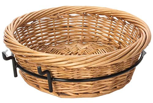 FixtureDisplays® Round Basket with Wire Frame, Wicker - Black 120004-NEW