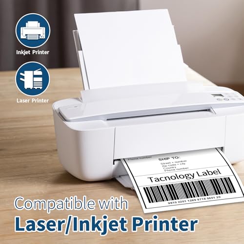 25 Sheets 25 Labels 8.5" x 11" Full Sheet Label Sticker Paper for Laser & Inkjet Printers, Multipurpose White Label Sticker Sheets, Full Page Shipping Labels - color: Full Sheet | 8.5" X 11" | 25 Labels