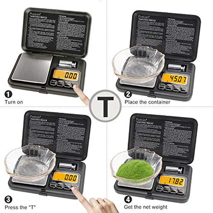 Fuzion Digital Pocket Gram Scale 200g/0.01g with 50g Calibration Weight - color: Black, size: 200/0.01g